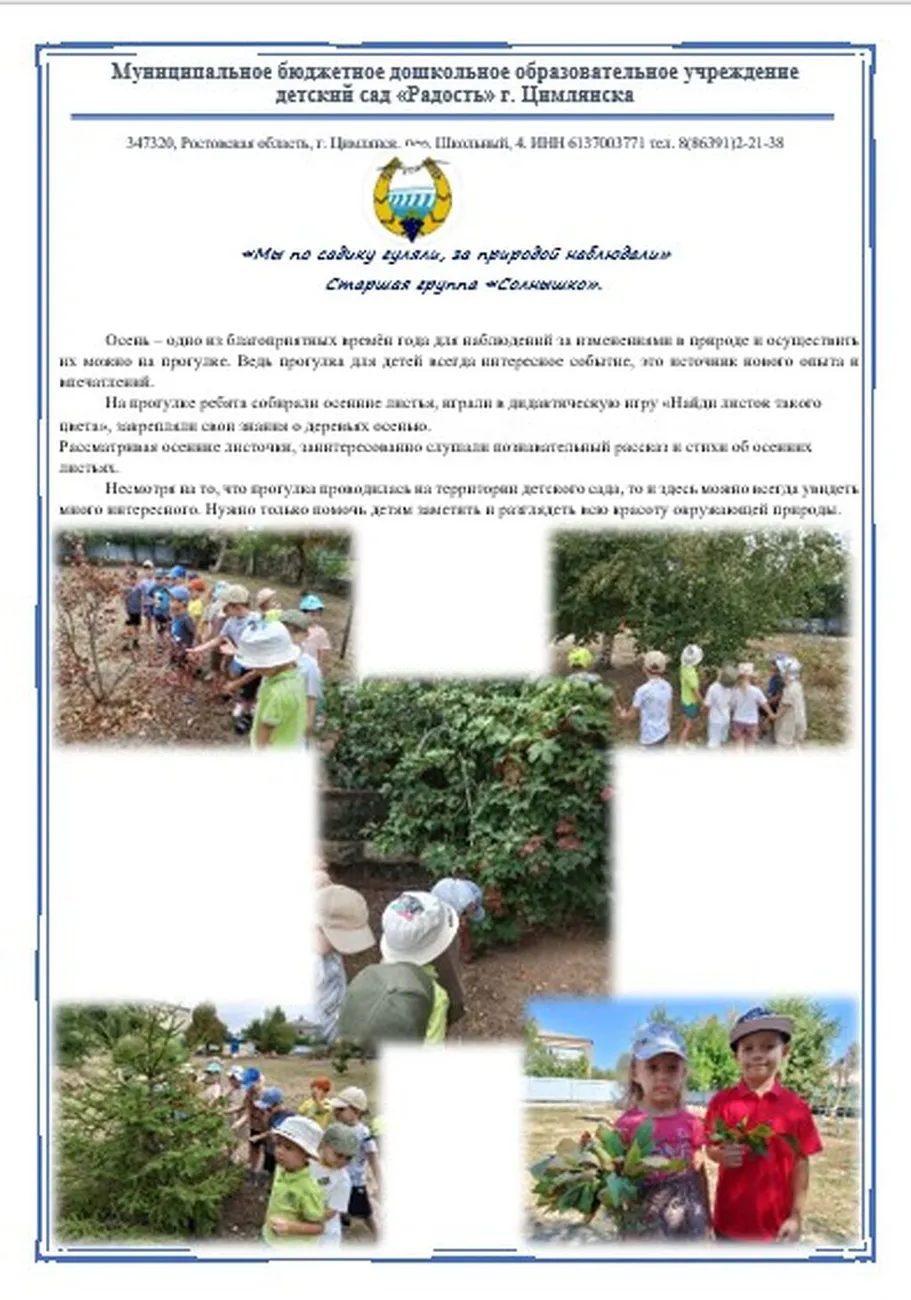 Прогулка Старшая